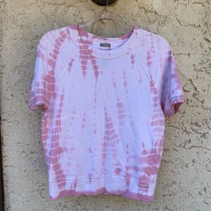 Gap Sweats Size extra small white and pink tie dye sweatshirt shirt sleeve